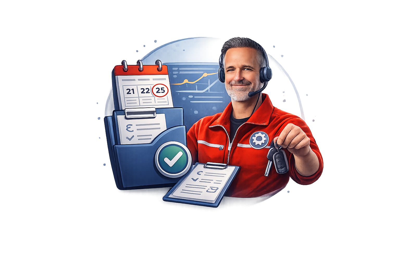 Freigegebenes Angebot mit bestätigtem Termin und anschließender Umsetzung der Motorinstandsetzung