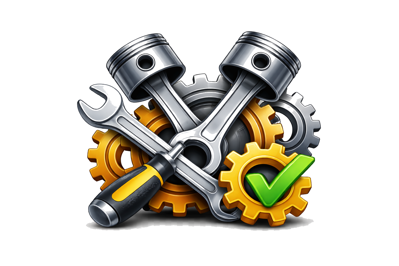 Symbol für professionelle Motorinstandsetzung und geprüfte Reparaturqualität