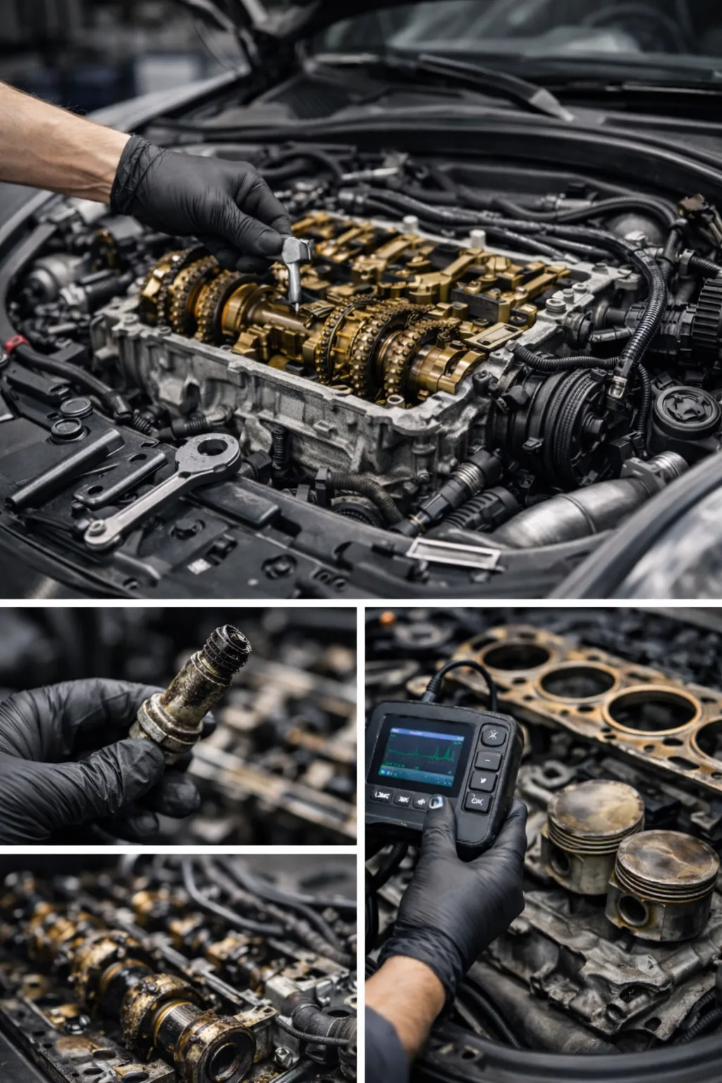 Motorüberholung mit Nockenwellenarbeit, Bauteilprüfung und elektronischer Diagnose während der fachgerechten Instandsetzung