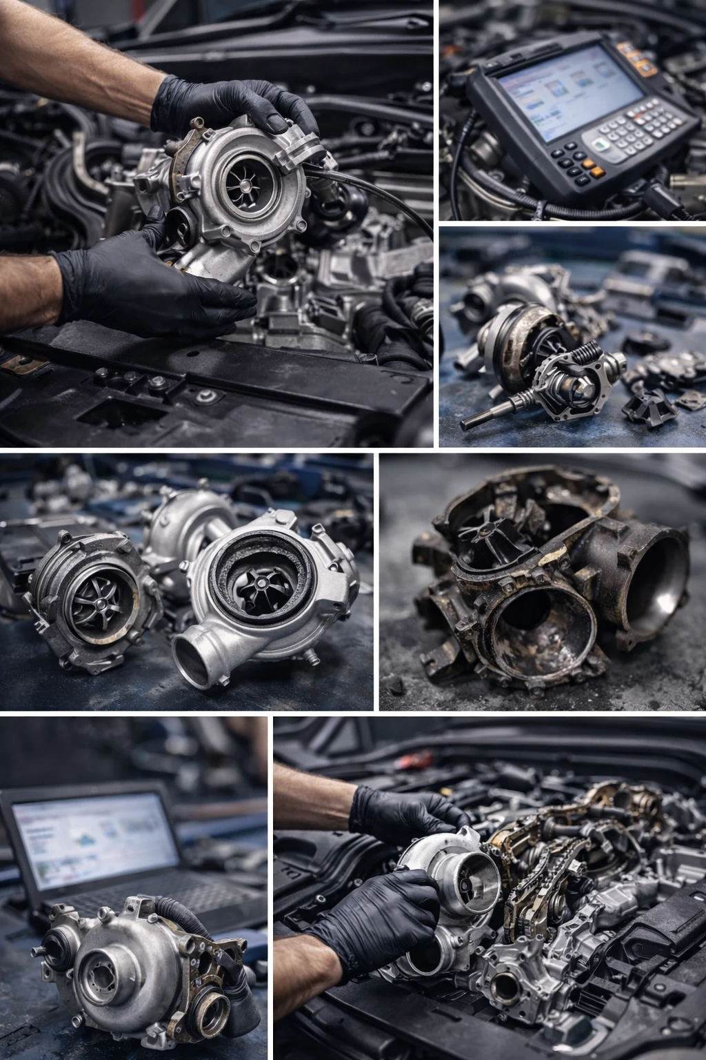 Diagnose und fachgerechter Turboladerwechsel inklusive Ausbau, Prüfung und Austausch der Komponenten.