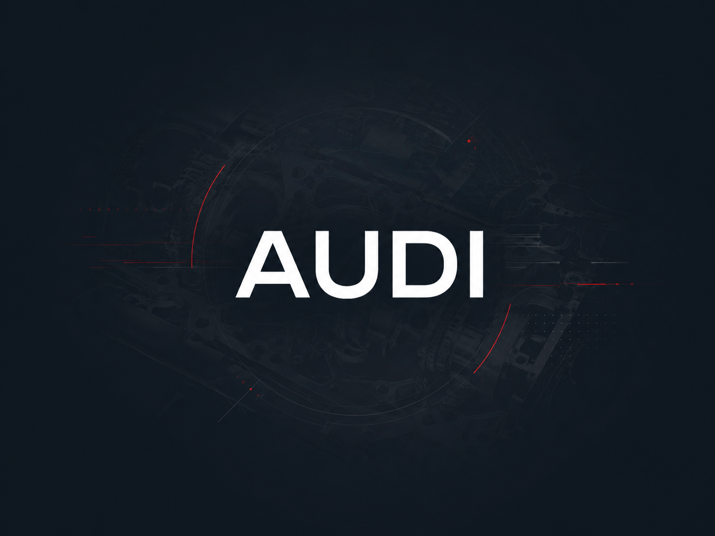 Audi Herstellergrafik im technischen Design für Motorinstandsetzung