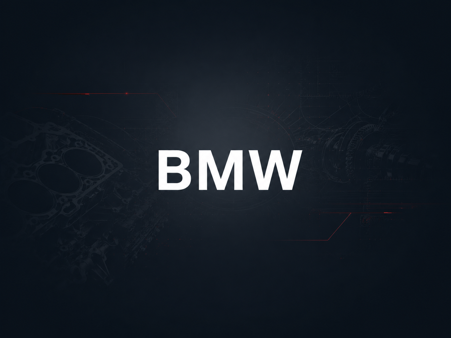 BMW Herstellergrafik im technischen Design für Motorinstandsetzung