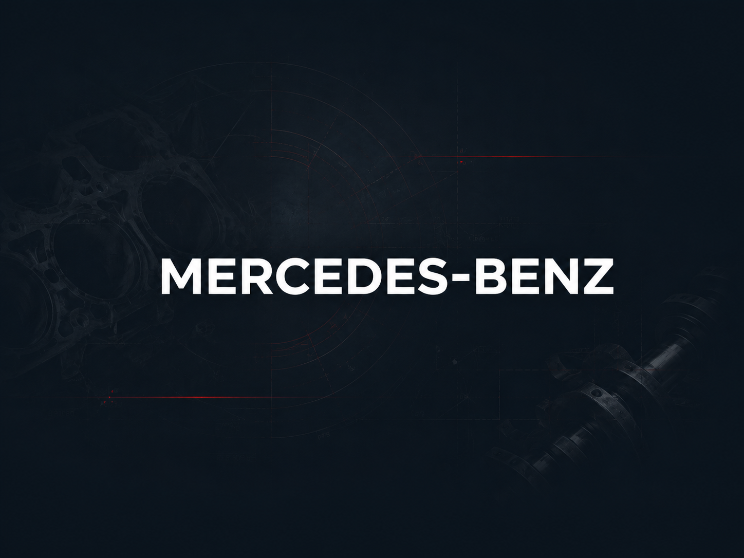 Mercedes-Benz Herstellergrafik im technischen Design für Motorinstandsetzung
