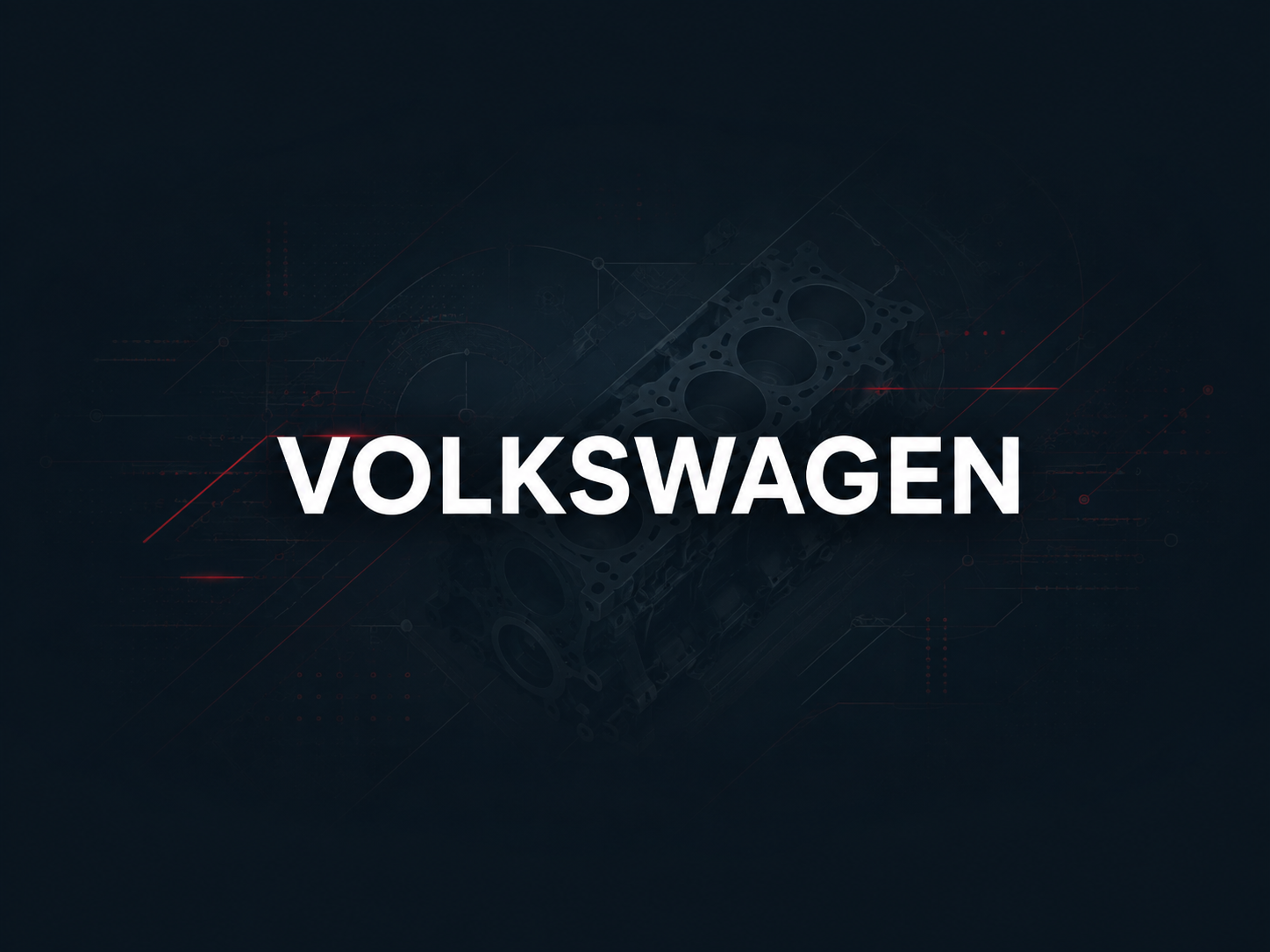 Volkswagen Herstellergrafik im technischen Design für Motorinstandsetzung